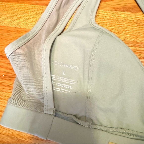 Workout Set - Cleo Harper Aqua Gray Blake Bralet and Spin Short Set - Size Large - Picture 7 of 9